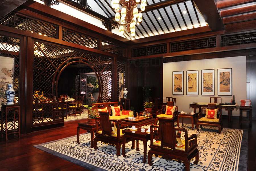 中式餐廳效果圖,中式餐飲中式裝修效果圖