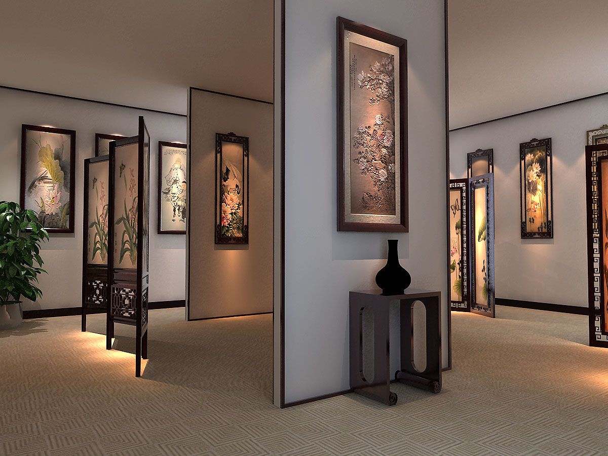 天工金美現(xiàn)代中式簡約中式展廳中式裝修效果圖