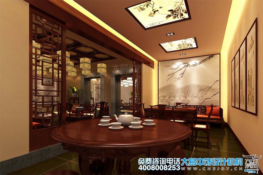 北京通州書畫會館中式設(shè)計效果圖及中式裝修效果圖