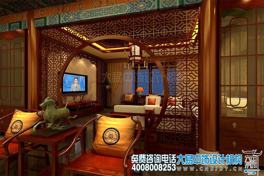 北京通州書畫會館中式設(shè)計效果圖及中式裝修效果圖