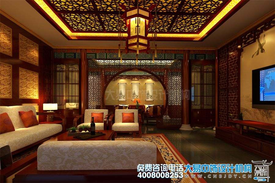 北京通州書畫會館中式設(shè)計效果圖及中式裝修效果圖