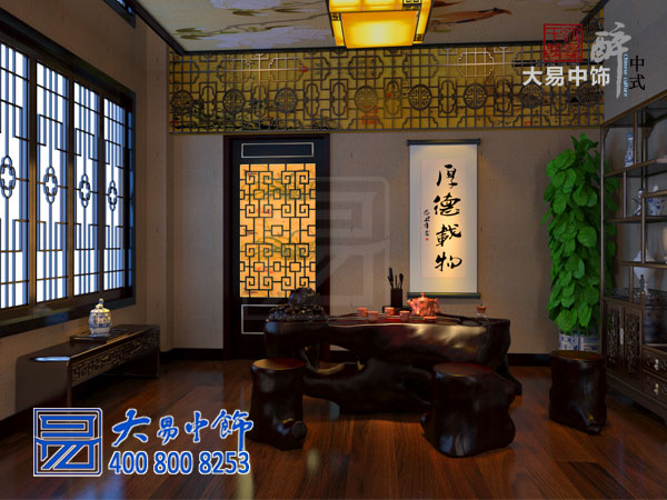 西安550平米別墅中式裝修 開(kāi)啟復(fù)古典雅精致中式生活