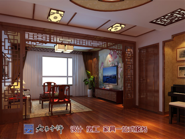 新古典中式風(fēng)格客廳中式裝修 新中式設(shè)計(jì)古典家裝 原木格調(diào)營造的自然中式生活