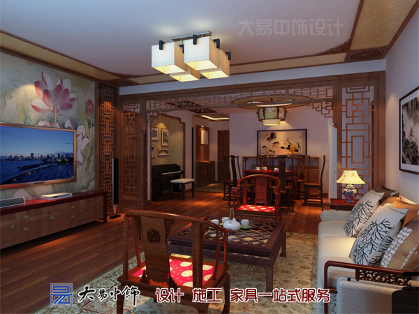 中式客廳中式設(shè)計(jì)效果圖 新中式設(shè)計(jì)古典家裝 原木格調(diào)營造的自然中式生活