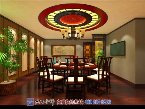 低調(diào)華麗,餐廳大包房中式設計效果圖